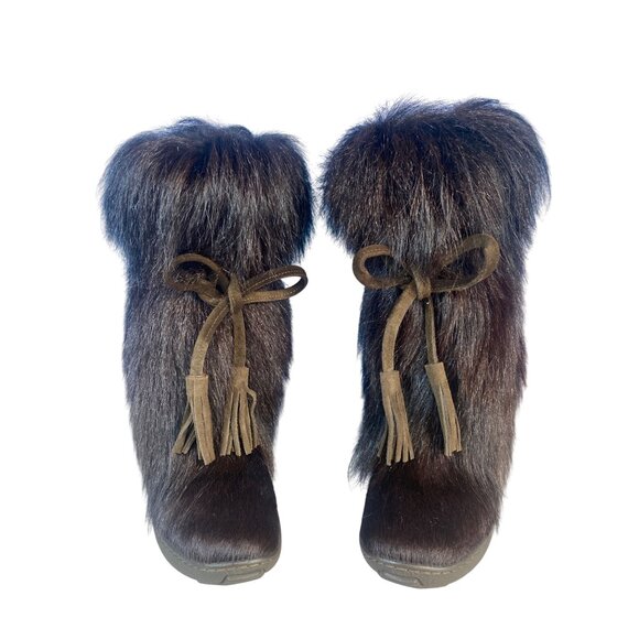 Pajar Women's Scarlet Winter Fur Boot Brown Women's 37 -4F Like New - Picture 12 of 12